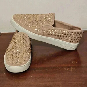 Michael Kors Dusty Pink Jeweled Stretch knit Sneakers Size 7